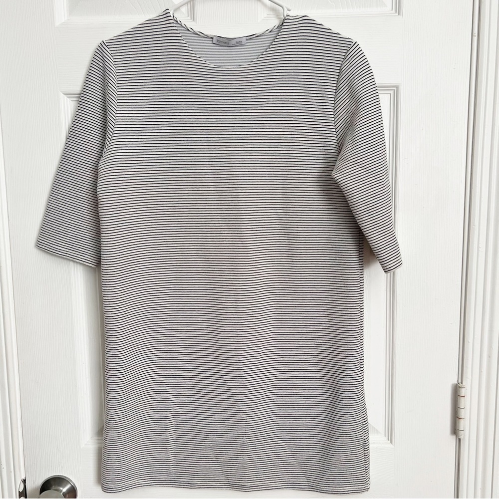 Zara | Black & White Stripe Ribbed Mini Dress size M
